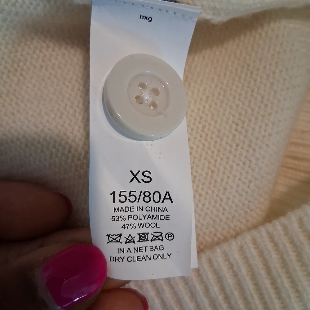 Kate Spade Dainty Bloom Applique Blue And Cream Cardigan Size XS